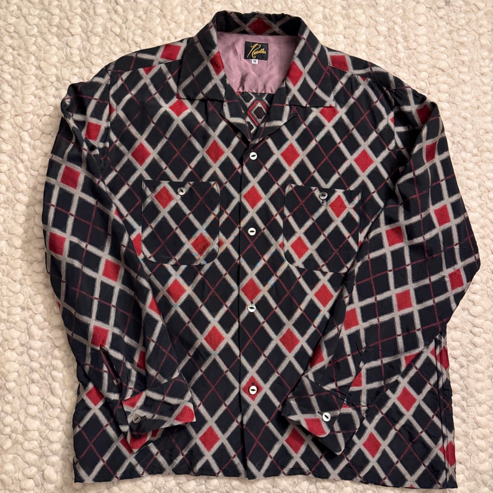 Needles Red and Black Shirt Rayon / Poly blend